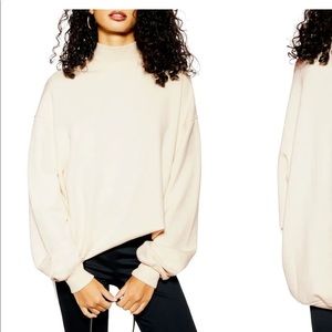 Top shop oversized mock neck sweatshirt